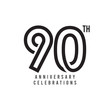 90 Th Anniversary Celebration Vector Template Design Illustration