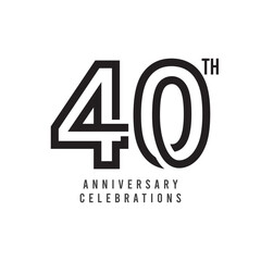 40 Th Anniversary Celebration Vector Template Design Illustration