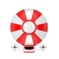 Poster - Red and White Toy Cartoon Airship Dirigible Balloon. 3d Rendering