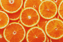 Round Pieces Of Orange In The Form Of Texture