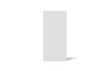 Wall Mural - White slim cardboard box template for chocolate, crayons, pencils. Mock up template on isolated white background, 3d illustration