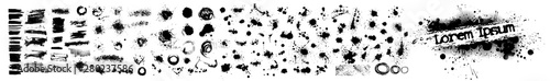 Fotografía A set of black spots of paint. Vector illustration