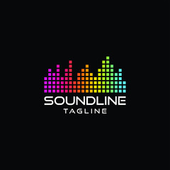 Wall Mural - sound wave audio music logo illustration vector icon template premium quality