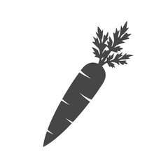 Canvas Print - Carrot silhouette vector icon