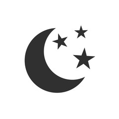 Poster - Moon icon template color editable. Moon symbol vector sign isolated on white background. Simple logo vector illustration for graphic and web design.