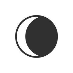 Aufkleber - Moon icon template color editable. Moon symbol vector sign isolated on white background. Simple logo vector illustration for graphic and web design.