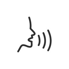 Leinwandbilder - Voice recognition concept icon template color editable. Voice control symbol vector sign isolated on white background. Simple logo vector illustration for graphic and web design.