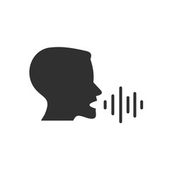 Leinwandbilder - Voice recognition concept icon template color editable. Voice control symbol vector sign isolated on white background. Simple logo vector illustration for graphic and web design.