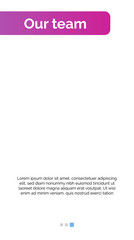 Poster - Mobile app interface template with left purple header, sample text. Mobile, screen, webpage. Internet technologies concept. Vector illustration can be used for presentation slide, web design, project