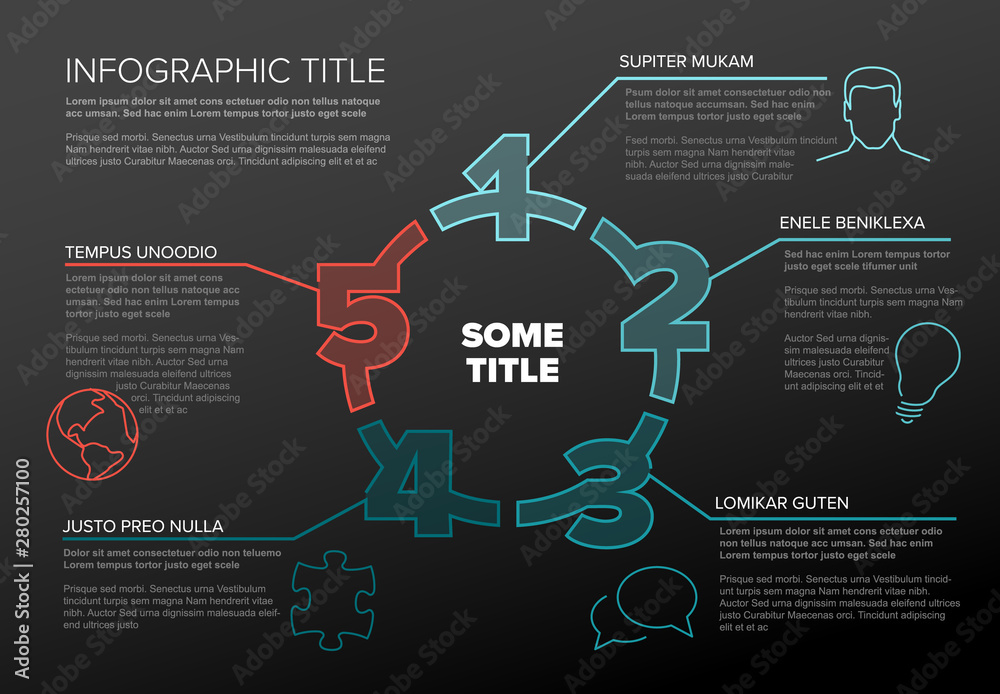 Five steps cycle template infographic Stock Vector | Adobe Stock