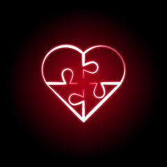 Wall Mural - Heart icon in red neon style. Set of hearts illustration icons. Signs, symbols can be used for web, logo, mobile app, UI, UX