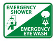 Emergency Shower,Eye Wash Symbol Sign Isolate On White Background,Vector Illustration EPS.10