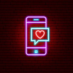 Sticker - Love Phone Message Neon Sign