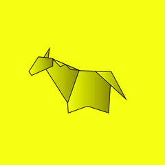 Poster - golden animal origami logo icon