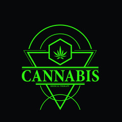 Poster - cannabis logo icon for health industry