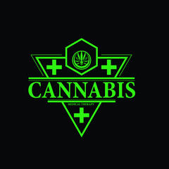 Wall Mural - cannabis logo icon for health industry