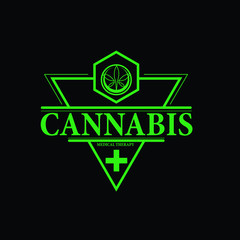 Poster - cannabis logo icon for health industry