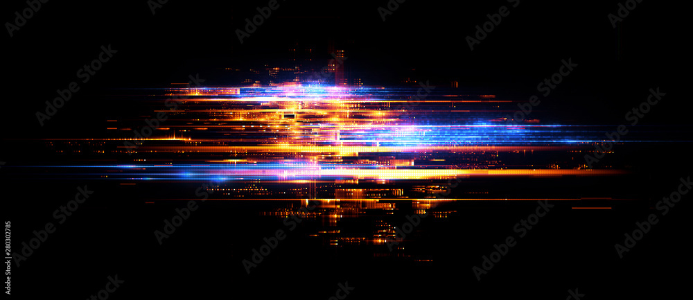 Led Computer Science Real Image Led Light. Abstract effect. Future tech. Glare cubes. Digital cpu ...