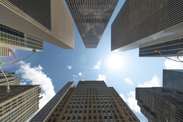 Sticker - Corporate office buildings towers skyscrapers low angle