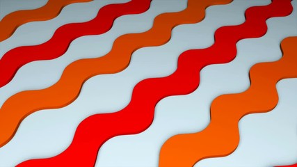 Poster - Abstraction with simple flat 3d waves on the surface, 3d rendering computer generated background