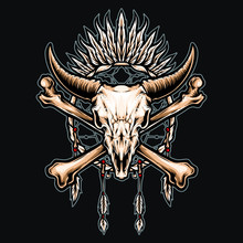 Buffalo Skull Indian Symbol