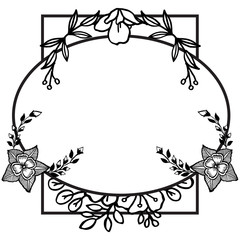  Element for design wreath frame, isolated on white backdrop. Vector