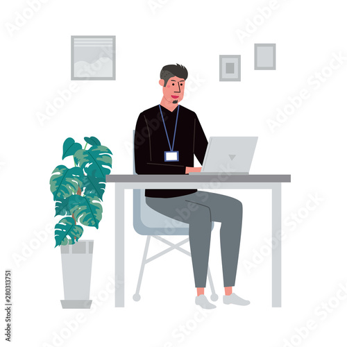 机に向かってパソコンをする男性 イラスト アイコン Stock Vector Adobe Stock 机に向かってパソコンをする男性 イラスト アイコン Stock Vector Adobe Stock
