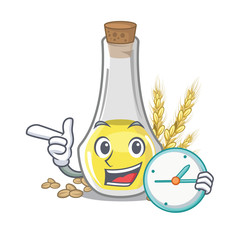 Sticker - With clock wheat germ oil the mascot shape