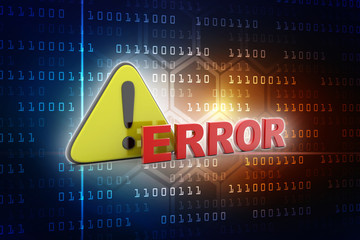 Poster - 3d rendering Exclamation sign with warning
