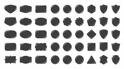Set of vintage shape badge vector silhouette