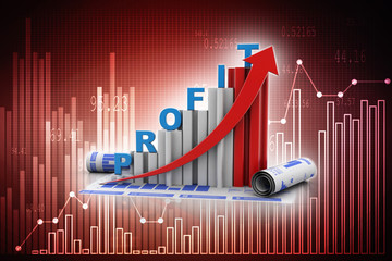 Poster - 3d rendering Stock market online business concept. business Graph 