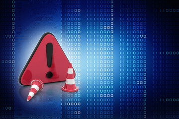 Poster - 3d rendering Exclamation sign with warning