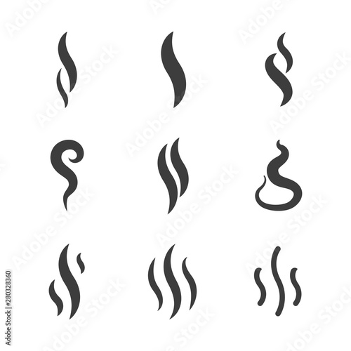 Cuadros en Lienzo Aroma and smoke icons vector silhouettes