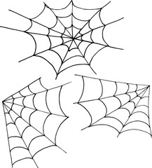 set of web corner and round on a white background. vector hand drawing illustration