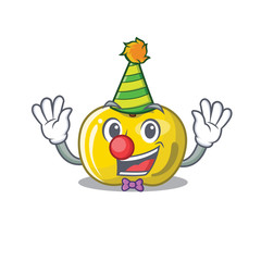 Sticker - Clown yellow apple in a cartoon basket