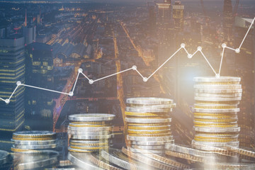 Wall Mural - Stock market or forex trading graph and candlestick chart suitable for financial investment concept. Forex trading candlestick chart economic , ECN Digital economy.