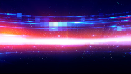 Wall Mural - Glow effect. Ribbon glint. Curved lines. Power energy. LED glare tape. Shining neon cosmic streaks. Magic design round whirl. Swirl trail effect. Smooth wave.  Gentle arc. Light flow.  Sci fi tech
