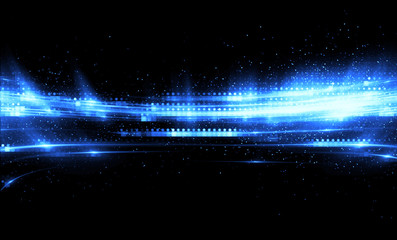 Wall Mural - Glow effect. Ribbon glint. Curved lines. Power energy. LED glare tape. Shining neon cosmic streaks. Magic design round whirl. Swirl trail effect. Smooth wave.  Gentle arc. Light flow.  Sci fi tech