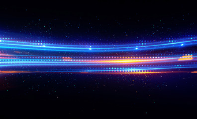 Wall Mural - Glow effect. Ribbon glint. Curved lines. Power energy. LED glare tape. Shining neon cosmic streaks. Magic design round whirl. Swirl trail effect. Smooth wave.  Gentle arc. Light flow.  Sci fi tech