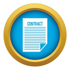Poster - Contract icon blue vector isolated on white background for any design