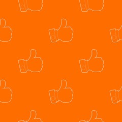 Poster - Thumbs up pattern vector orange for any web design best
