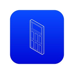 Poster - door icon blue vector isolated on white background