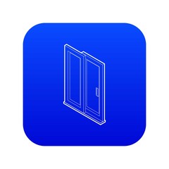 Poster - sliding door icon blue vector isolated on white background
