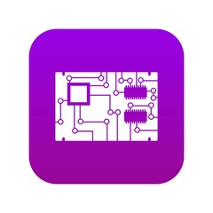 Poster - Electronic board icon digital purple for any design isolated on white vector illustration