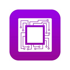 Poster - Microchip icon digital purple for any design isolated on white vector illustration