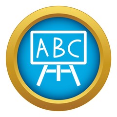 Poster - Chalkboard with the leters ABC icon blue vector isolated on white background for any design