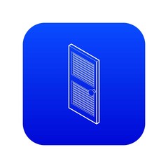 Poster - door with horizontal vent icon blue vector isolated on white background