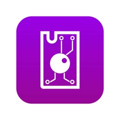 Poster - Processor chip icon digital purple for any design isolated on white vector illustration