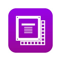 Poster - Computer CPU processor chip icon digital purple for any design isolated on white vector illustration
