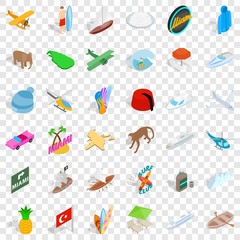 Poster - Experiment icons set. Isometric style of 36 experiment vector icons for web for any design